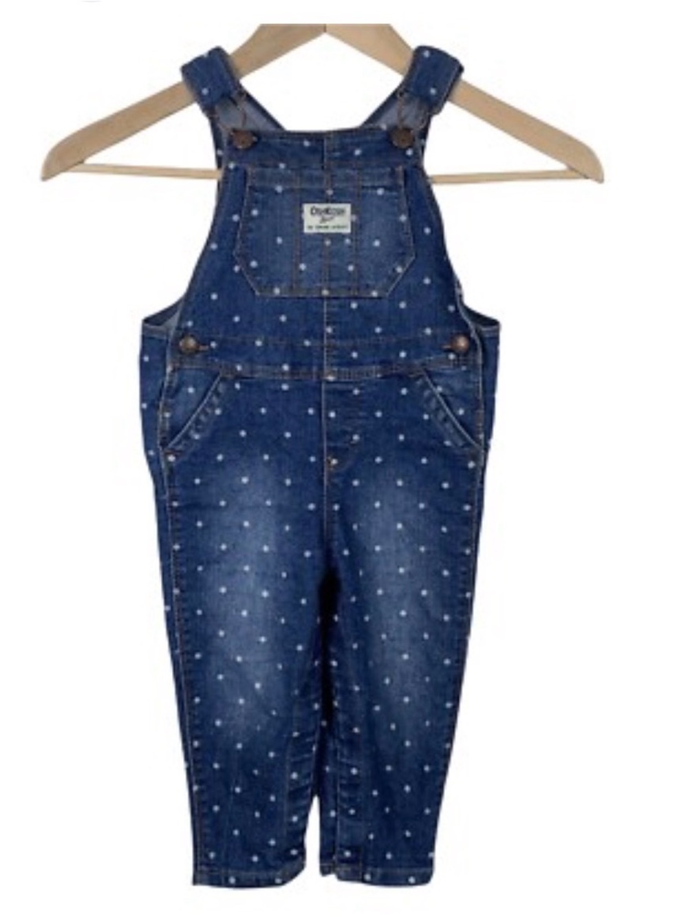 OshKosh B'gosh Navy Denim Polka Dot Overalls stock (47)